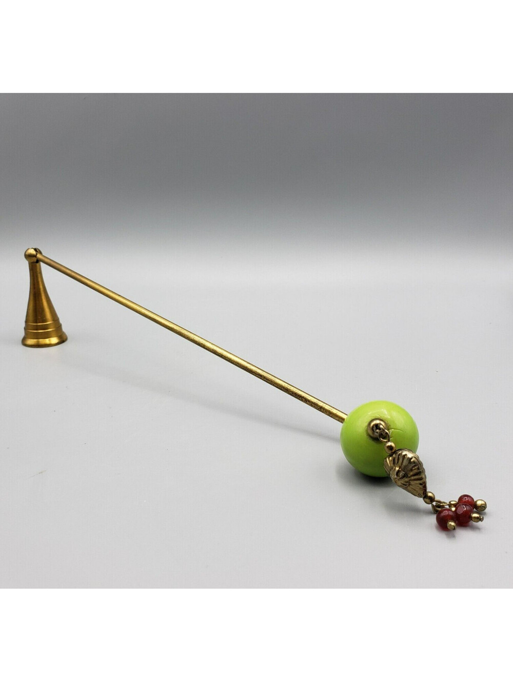 Two's Company Brass Candle Snuffer Beaded Tassel 10"